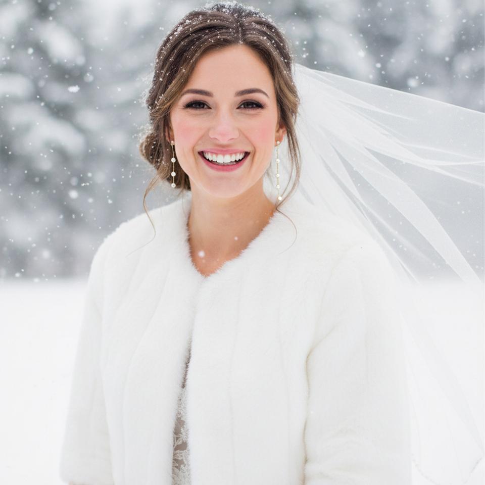 Stilfuld faux-fur bolero jakke til vinter bruden fra LILLY Brudekjoler